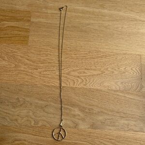 Gold Peace Pendant Necklace